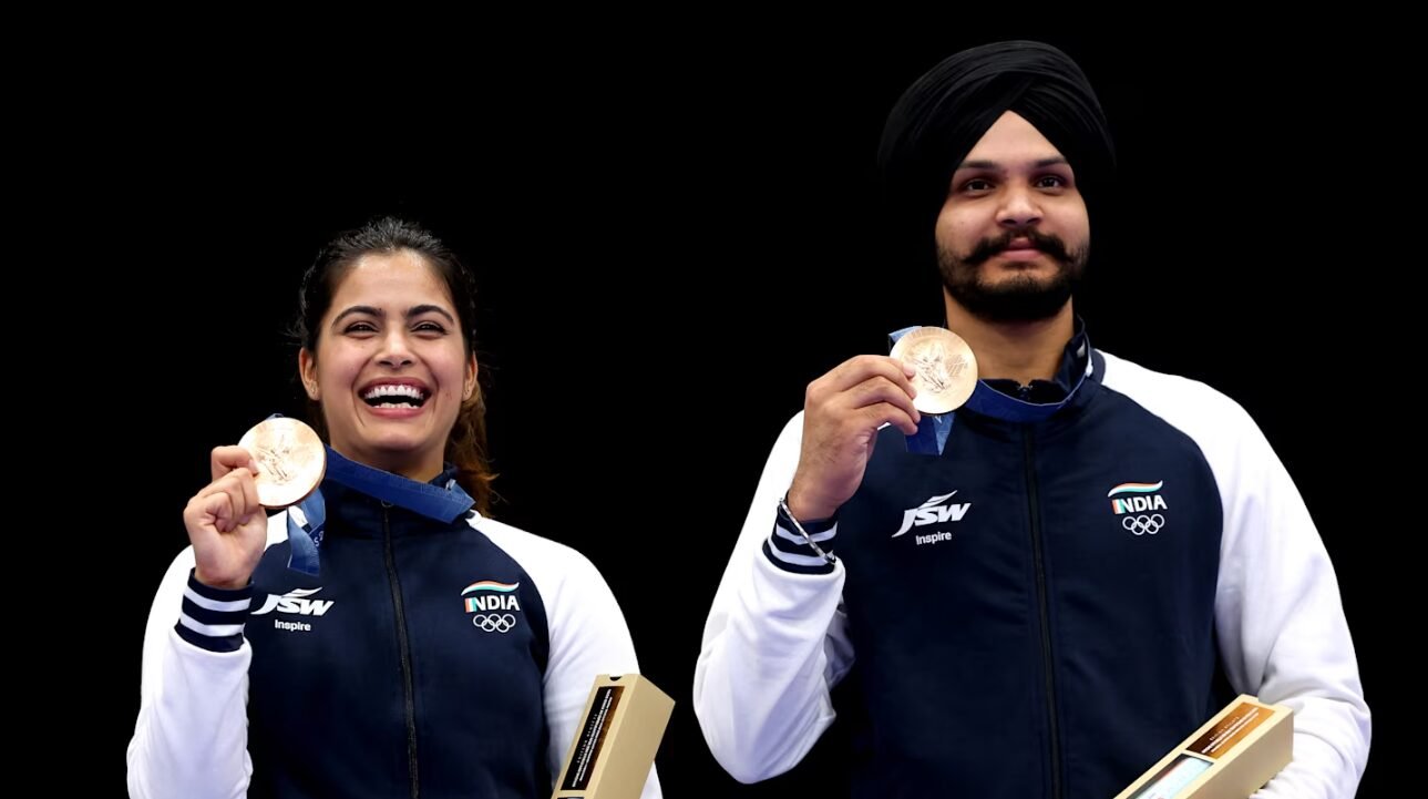 Indian Shooters Bhaker and Singh Shine in 10m Air Pistol Mixed Team Event at Paris 2024