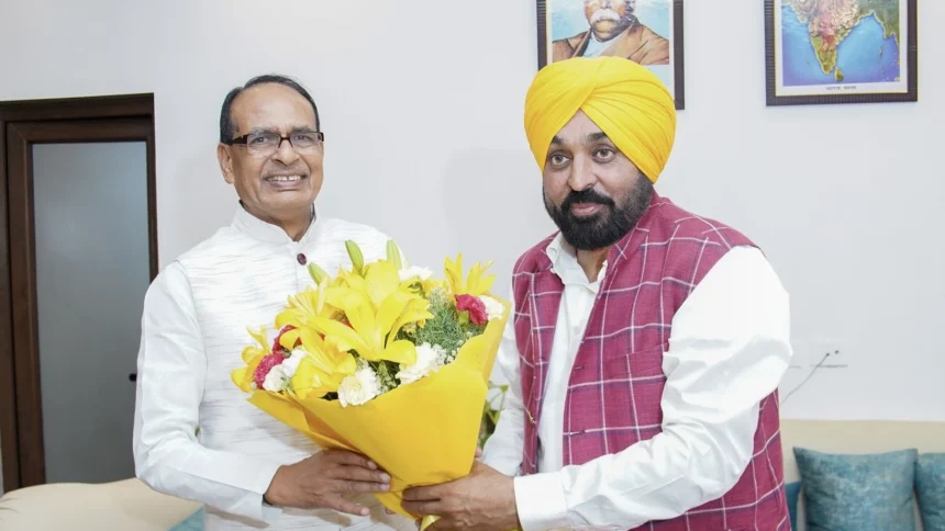 Bhagwant Mann (right) with Union Minister Shivraj Singh Chouhan in New Delhi in May 2026. Archive photo: Wikimedia Commons.