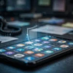 iPhone with app icons and a security shield, symbolizing Apple's App Store crackdown on AI nudify apps.