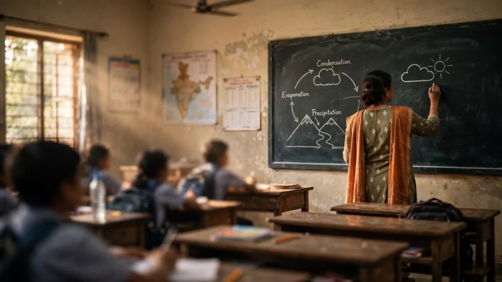 A teacher in a classroom