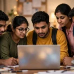 Candidates checking the CCI Result 2026 merit list on a laptop