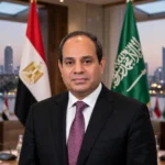 Egyptian President Abdel Fattah al-Sisi. Photo: Wikimedia Commons (background composite).