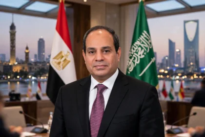 Egyptian President Abdel Fattah al-Sisi. Photo: Wikimedia Commons (background composite).