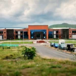 IIIT Pune academic building. Reference photo: Indian Institute of Information Technology, Pune / Wikimedia Commons (CC0); AI-generated composite.