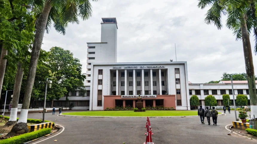 IIT Kharagpur main building. Reference photo: Bubai Manna / Wikimedia Commons (CC BY-SA 4.0); AI-generated editorial image grounded in the real photo.