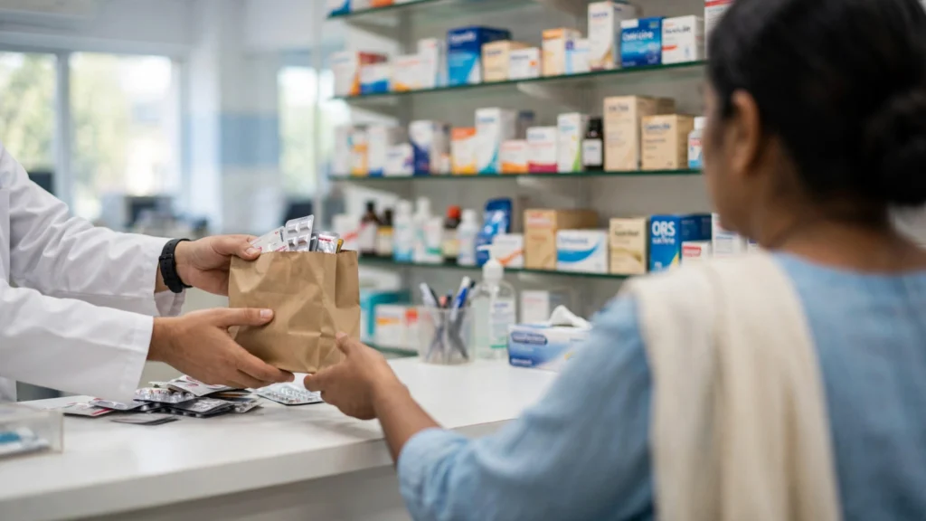 Pharmacy counter scene