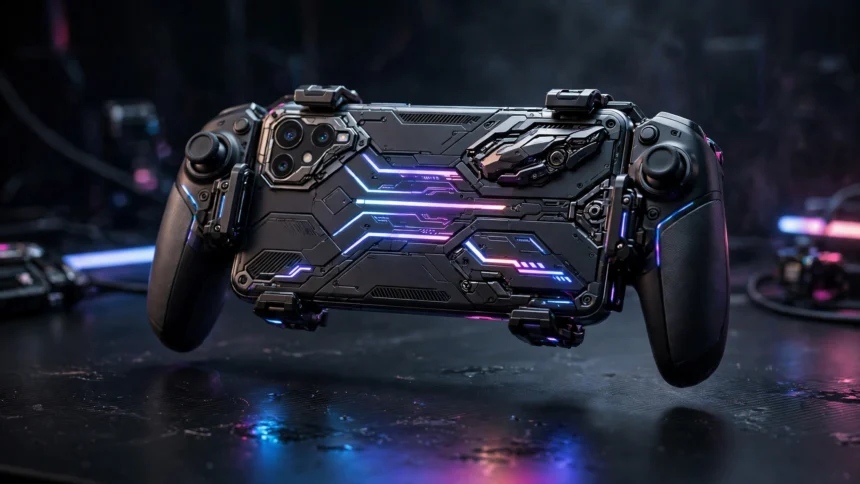 Infinix GT 50 Pro gaming smartphone with GT NX Controller (AI-generated illustrative image)