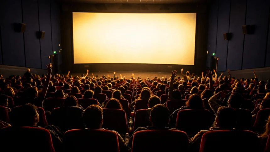 A packed cinema auditorium during a Jailer 2 screening