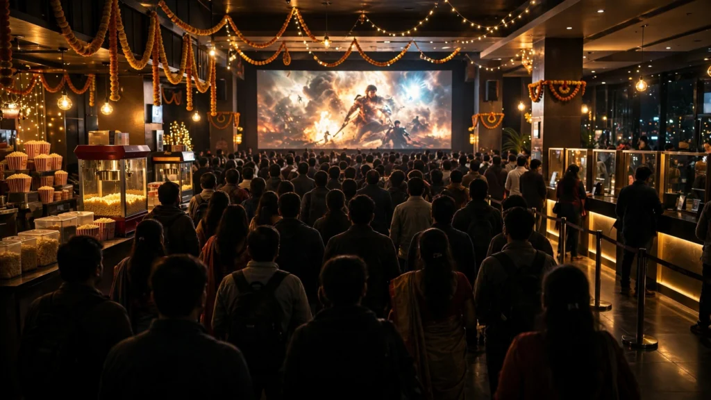 Packed multiplex lobby during Jailer 2's record opening weekend.