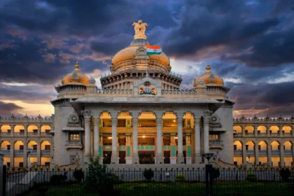 Vidhana Soudha in Bengaluru at dusk, seat of the Karnataka legislature