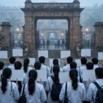 Medical interns in white coats protest outside a government medical college (representational image).