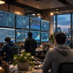 L&T Technology Services office with engineers reviewing designs after Q2 FY27 results