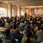 Education summit delegates in a conference hall, New Delhi (illustrative image)