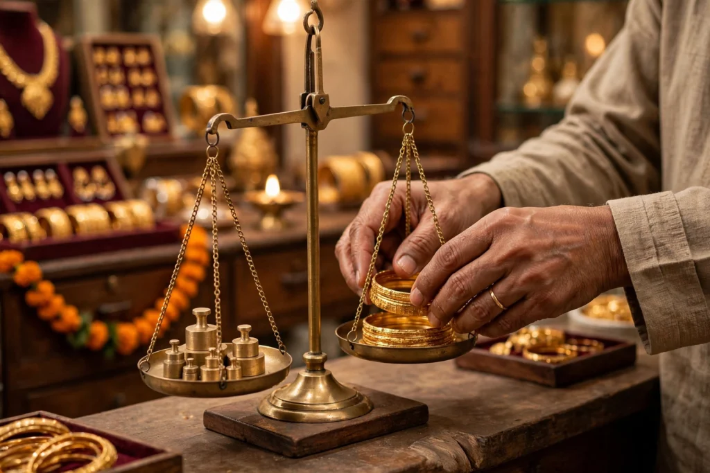 Gold price today: gold bullion bars with price ticker showing the rebound to $4,194 an ounce