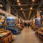 Vast exhibition hall of the IHGF Delhi Fair 2026 with handicraft stalls