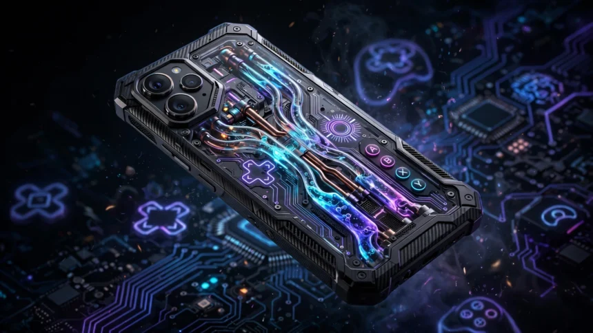 Gaming smartphone with RGB-lit liquid cooling system