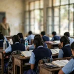 Students in a classroom in India