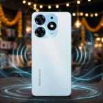 TECNO Spark 50s 5G smartphone in an Indian electronics store