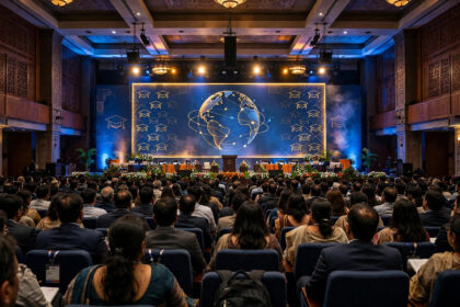 Conference auditorium with large audience at the THE Asia Universities Summit 2027 hosted by MAHE Bengaluru