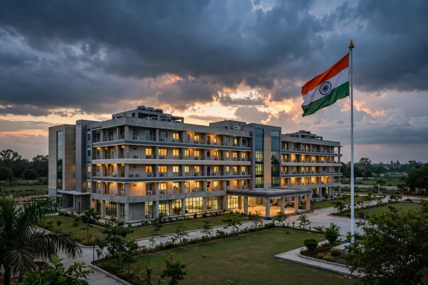 Medical college campus at dusk - NEET PG 2026 Round 1 seat allotment result is out (illustrative photo)