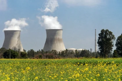 Narora Atomic Power Station cooling towers in Bulandshahr, Uttar Pradesh.