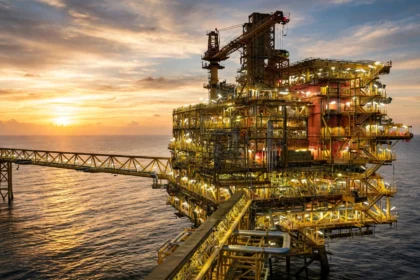 Offshore oil platform at sea, ONGC apprentice recruitment 2026