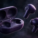 Oppo Enco X4 wireless earbuds and charging case in Aurora Violet (illustrative render)