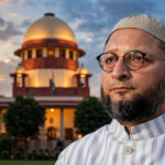 Asaduddin Owaisi in front of the Supreme Court of India