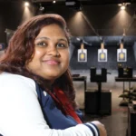 Mona Agarwal (Photo: PMO India / Wikimedia Commons, background composite).