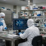 Pharma researchers working in a laboratory as hiring rises in India's pharmaceutical sector.