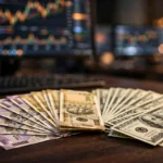 Indian rupee and US dollar banknotes