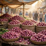 Onion market stall