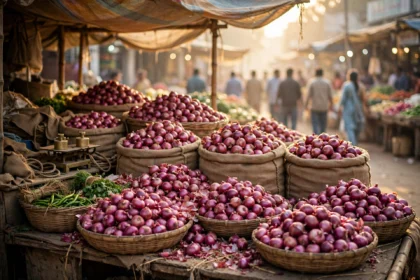 Onion market stall