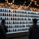 Smartphone display wall in an Indian electronics store during the festive season