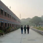 Students walking toward a Delhi college building as the Tobacco-Free Youth Campaign 4.0 focuses on campuses.