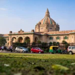 Vidhan Bhavan, Lucknow. AI image grounded in a real photo by Mohammad Azahar / Wikimedia Commons (CC BY-SA 4.0).