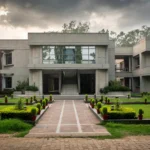XLRI Jamshedpur campus building. Reference photo: Rajukan / Wikimedia Commons (CC BY-SA 3.0); AI-generated editorial composite background