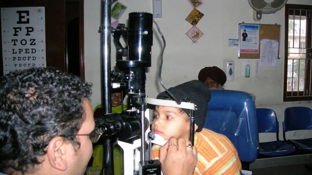 An eye examination in progress at a clinic (illustrative image)
